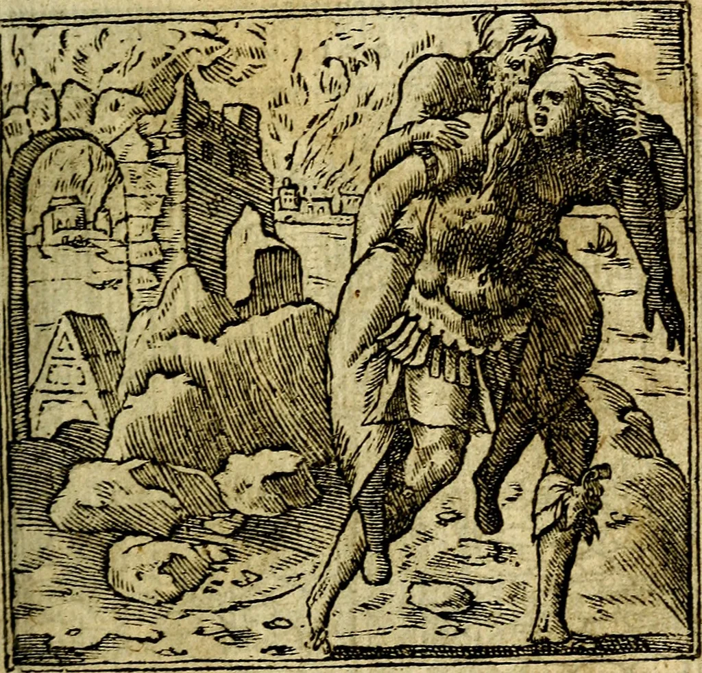 An illustration from Omnia D. And. Alciati Emblemata : ad qvae singula praeter concinnas acutásque inscriptiones, lepidas & expressas imagines, ac caetera omnia, quae prioribus nostris editionibus cùm ad eorum distinctionem, tum ad ornatum & correctionem adhibita continebantur, : nunc primùm perelegantia persubtiliaq́ [ue], 1564, leaf 230