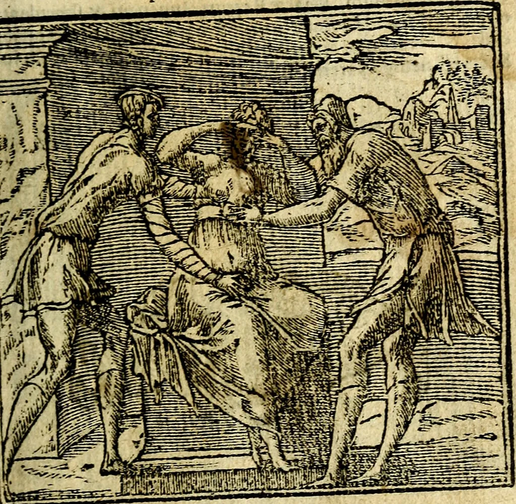 An illustration from Omnia D. And. Alciati Emblemata : ad qvae singula praeter concinnas acutásque inscriptiones, lepidas & expressas imagines, ac caetera omnia, quae prioribus nostris editionibus cùm ad eorum distinctionem, tum ad ornatum & correctionem adhibita continebantur, : nunc primùm perelegantia persubtiliaq́ [ue], 1564, leaf 232