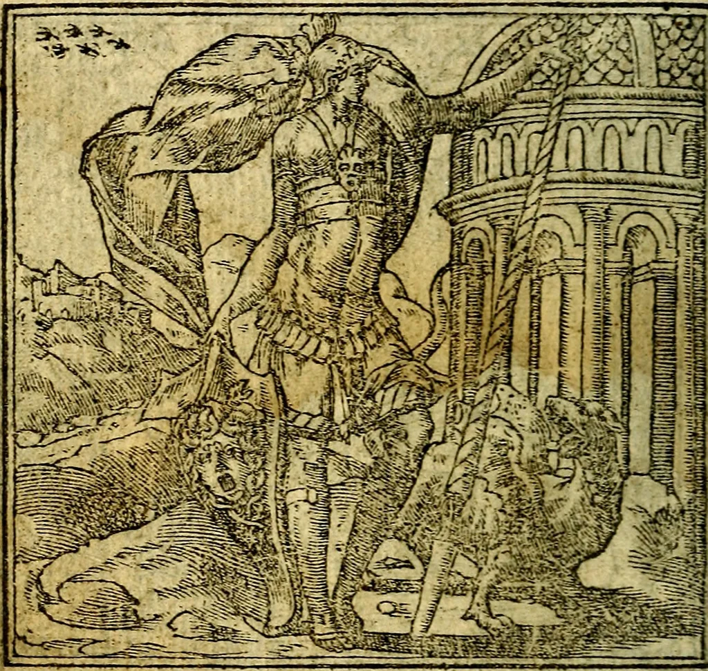 An illustration from Omnia D. And. Alciati Emblemata : ad qvae singula praeter concinnas acutásque inscriptiones, lepidas & expressas imagines, ac caetera omnia, quae prioribus nostris editionibus cùm ad eorum distinctionem, tum ad ornatum & correctionem adhibita continebantur, : nunc primùm perelegantia persubtiliaq́ [ue], 1564, leaf 29