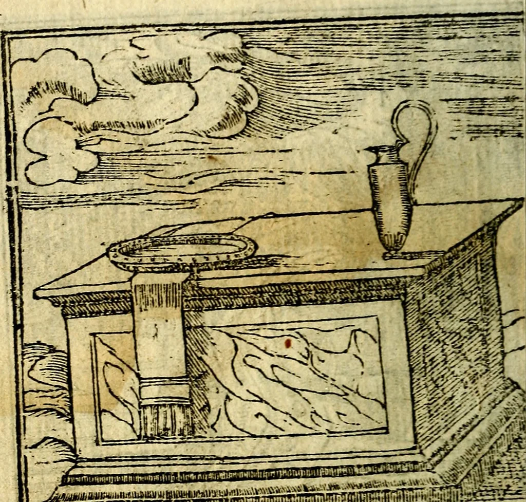 An illustration from Omnia D. And. Alciati Emblemata : ad qvae singula praeter concinnas acutásque inscriptiones, lepidas & expressas imagines, ac caetera omnia, quae prioribus nostris editionibus cùm ad eorum distinctionem, tum ad ornatum & correctionem adhibita continebantur, : nunc primùm perelegantia persubtiliaq́ [ue], 1564, leaf 39