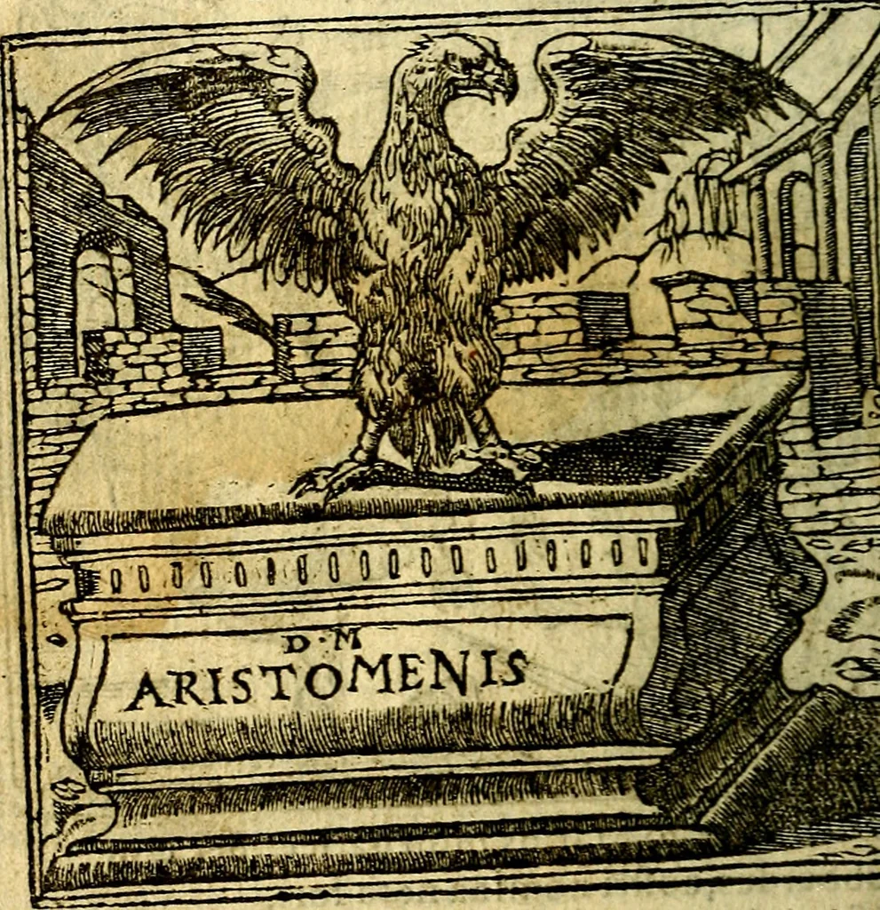 An illustration from Omnia D. And. Alciati Emblemata : ad qvae singula praeter concinnas acutásque inscriptiones, lepidas & expressas imagines, ac caetera omnia, quae prioribus nostris editionibus cùm ad eorum distinctionem, tum ad ornatum & correctionem adhibita continebantur, : nunc primùm perelegantia persubtiliaq́ [ue], 1564, leaf 41
