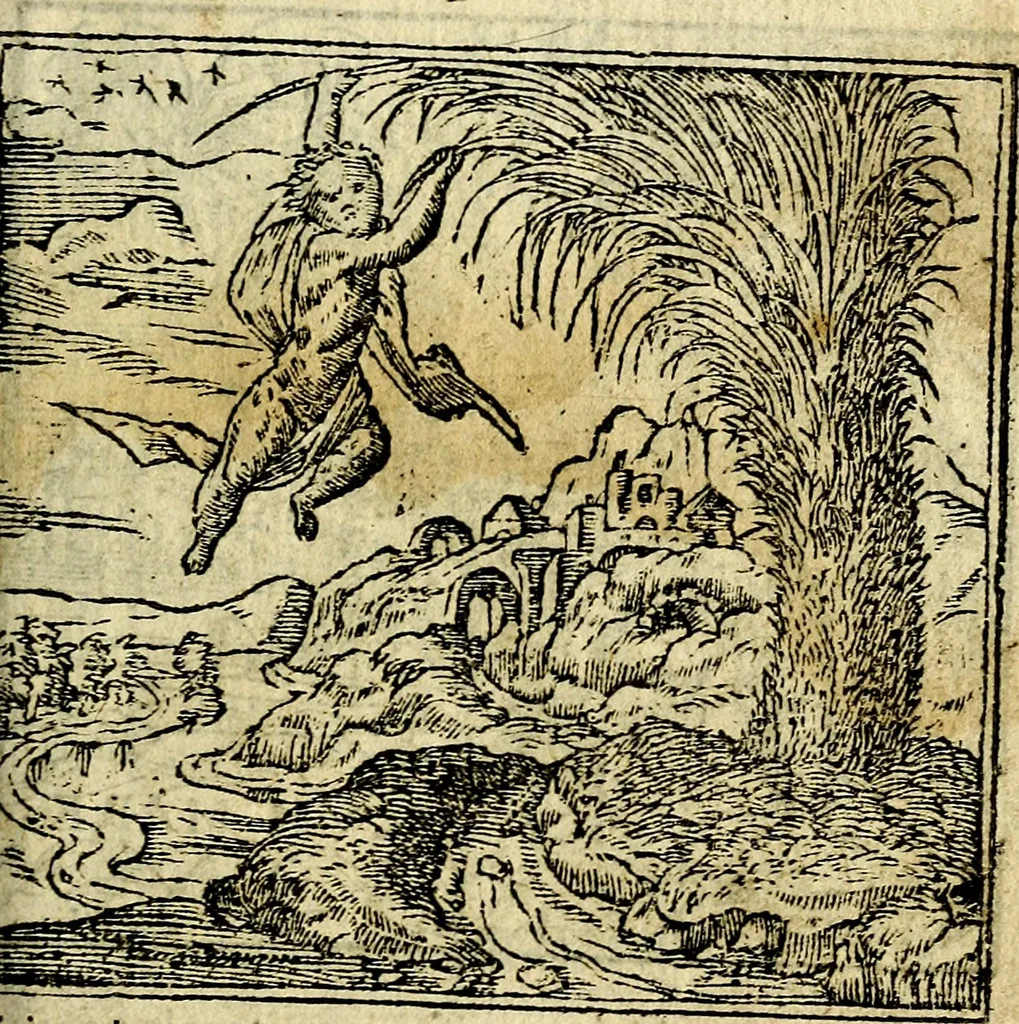 An illustration from Omnia D. And. Alciati Emblemata : ad qvae singula praeter concinnas acutásque inscriptiones, lepidas & expressas imagines, ac caetera omnia, quae prioribus nostris editionibus cùm ad eorum distinctionem, tum ad ornatum & correctionem adhibita continebantur, : nunc primùm perelegantia persubtiliaq́ [ue], 1564, leaf 44