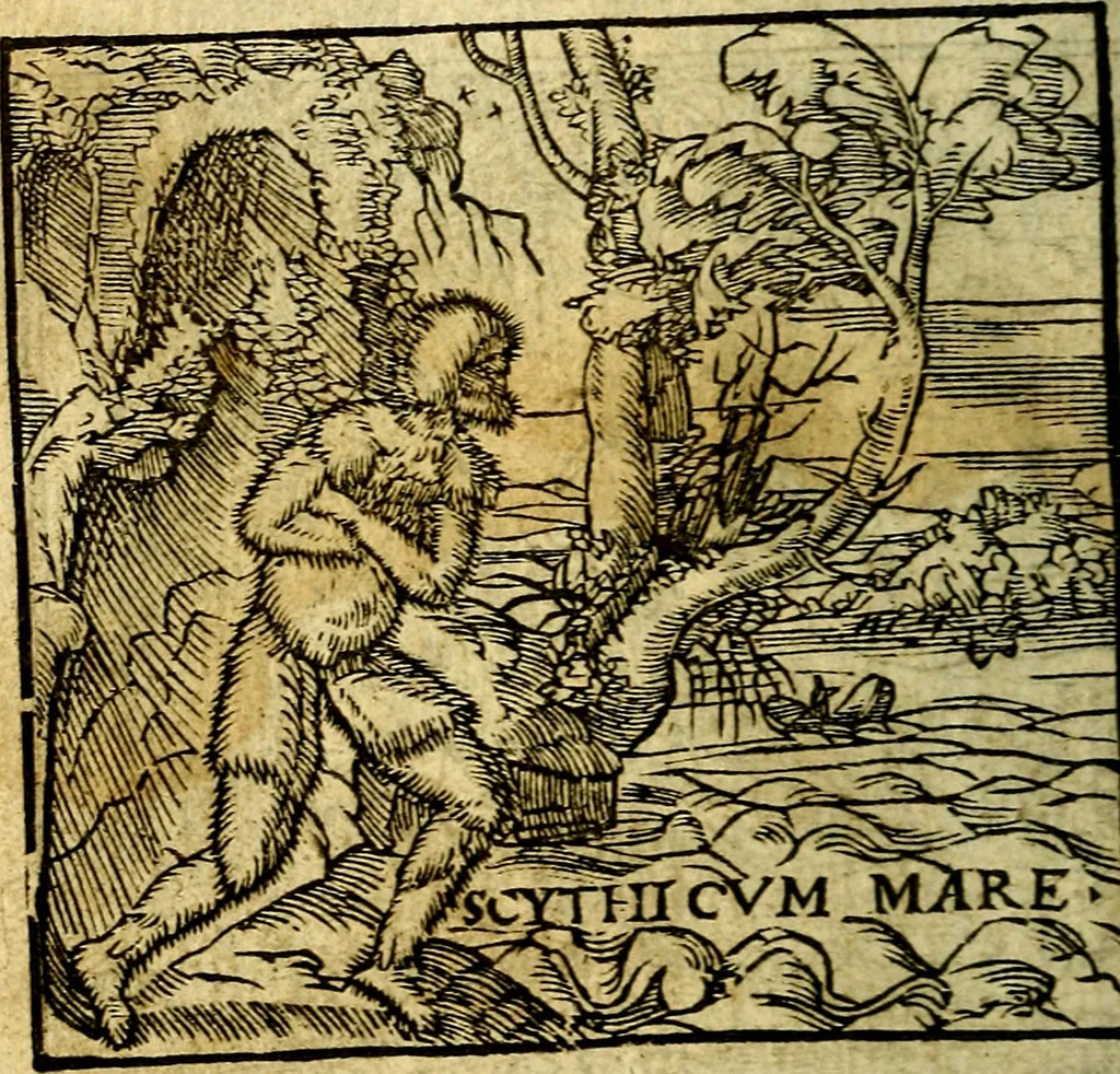 An illustration from Omnia D. And. Alciati Emblemata : ad qvae singula praeter concinnas acutásque inscriptiones, lepidas & expressas imagines, ac caetera omnia, quae prioribus nostris editionibus cùm ad eorum distinctionem, tum ad ornatum & correctionem adhibita continebantur, : nunc primùm perelegantia persubtiliaq́ [ue], 1564, leaf 45