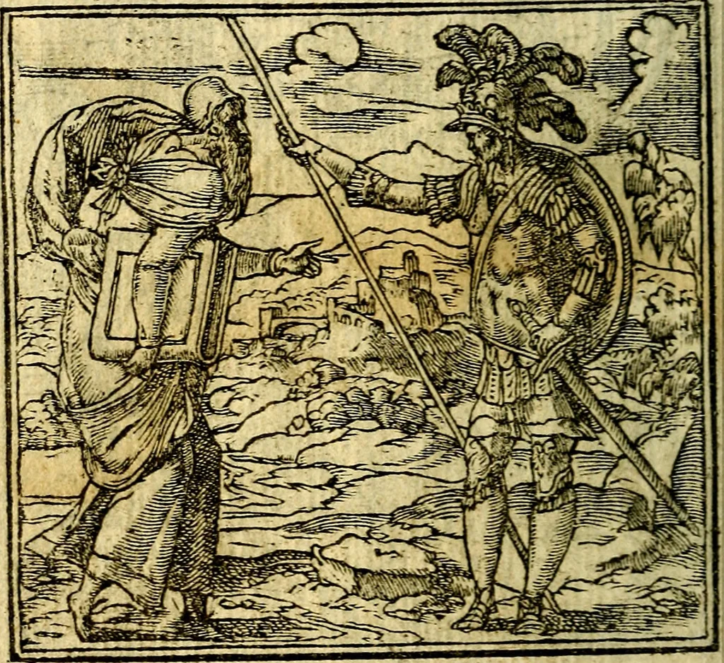 An illustration from Omnia D. And. Alciati Emblemata : ad qvae singula praeter concinnas acutásque inscriptiones, lepidas & expressas imagines, ac caetera omnia, quae prioribus nostris editionibus cùm ad eorum distinctionem, tum ad ornatum & correctionem adhibita continebantur, : nunc primùm perelegantia persubtiliaq́ [ue], 1564, leaf 49