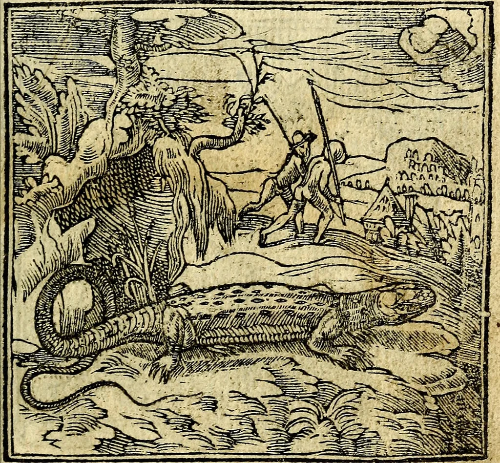 An illustration from Omnia D. And. Alciati Emblemata : ad qvae singula praeter concinnas acutásque inscriptiones, lepidas & expressas imagines, ac caetera omnia, quae prioribus nostris editionibus cùm ad eorum distinctionem, tum ad ornatum & correctionem adhibita continebantur, : nunc primùm perelegantia persubtiliaq́ [ue], 1564, leaf 58