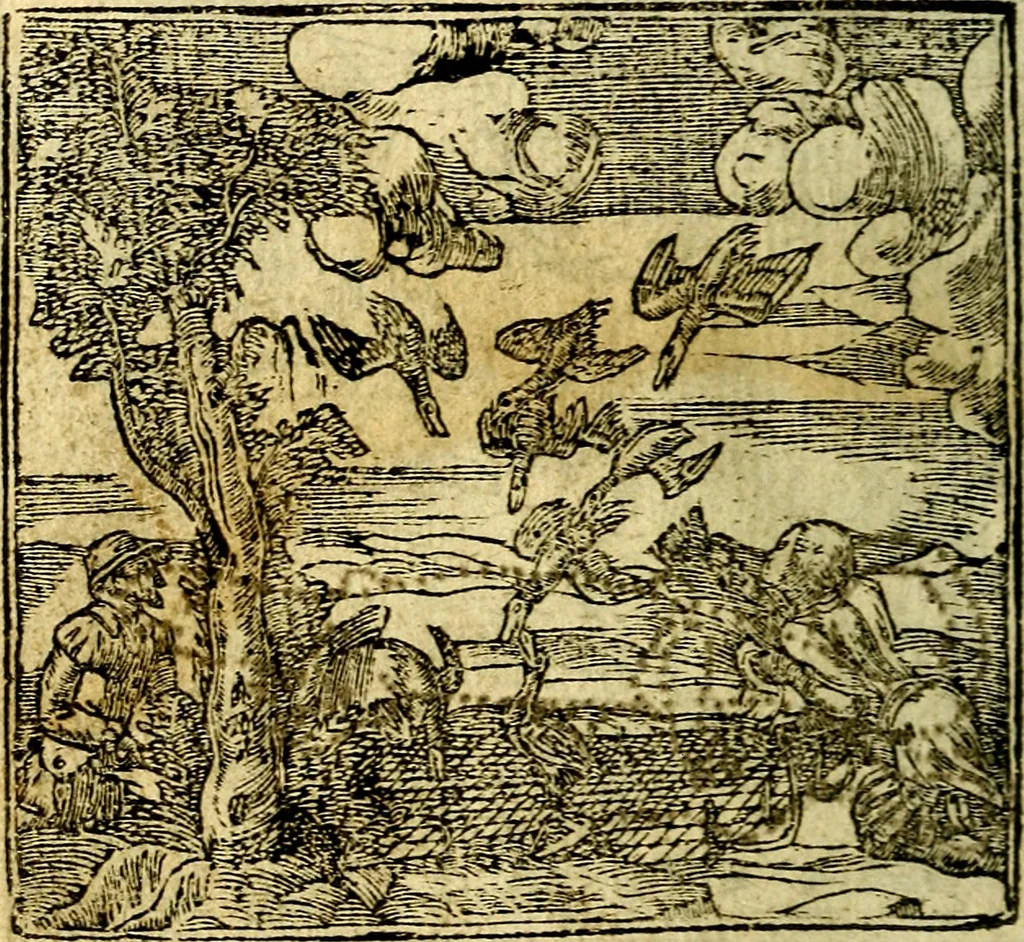 An illustration from Omnia D. And. Alciati Emblemata : ad qvae singula praeter concinnas acutásque inscriptiones, lepidas & expressas imagines, ac caetera omnia, quae prioribus nostris editionibus cùm ad eorum distinctionem, tum ad ornatum & correctionem adhibita continebantur, : nunc primùm perelegantia persubtiliaq́ [ue], 1564, leaf 59