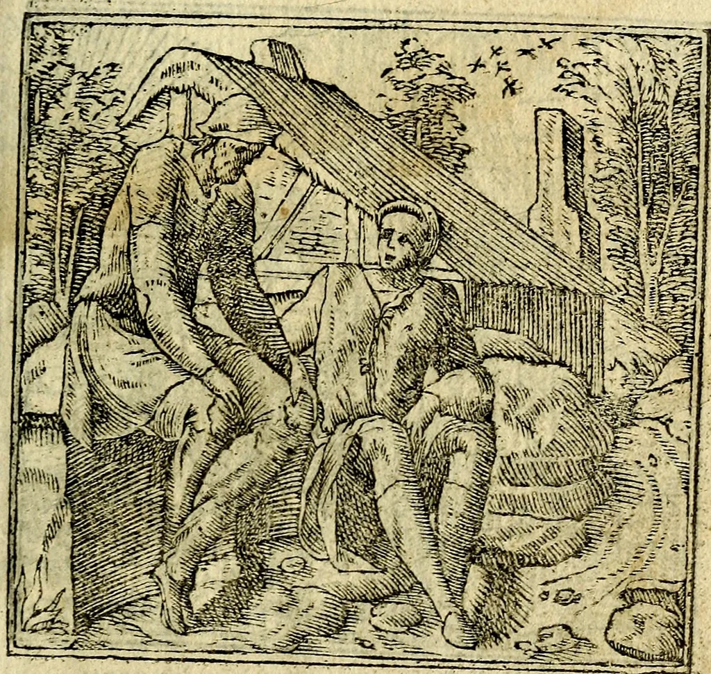 An illustration from Omnia D. And. Alciati Emblemata : ad qvae singula praeter concinnas acutásque inscriptiones, lepidas & expressas imagines, ac caetera omnia, quae prioribus nostris editionibus cùm ad eorum distinctionem, tum ad ornatum & correctionem adhibita continebantur, : nunc primùm perelegantia persubtiliaq́ [ue], 1564, leaf 90
