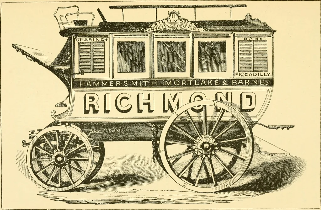 An illustration from Omnibuses and cabs : their origin and history, 1902, leaf 110