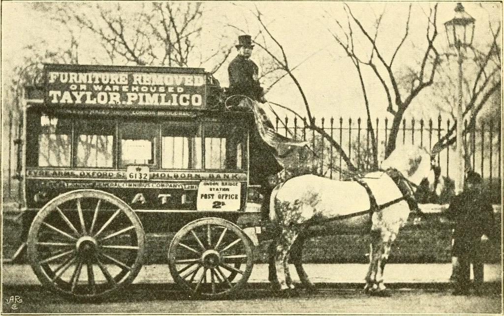 An illustration from Omnibuses and cabs : their origin and history, 1902, leaf 117