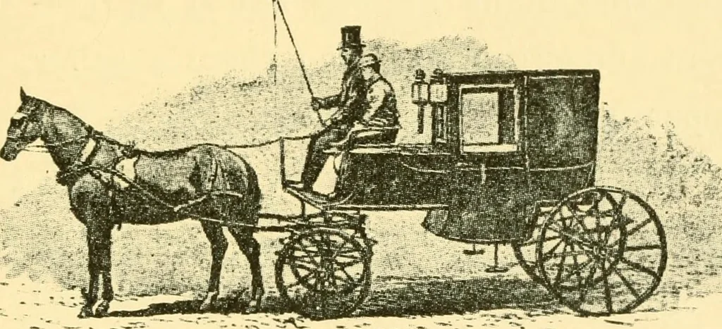An illustration from Omnibuses and cabs : their origin and history, 1902, leaf 244