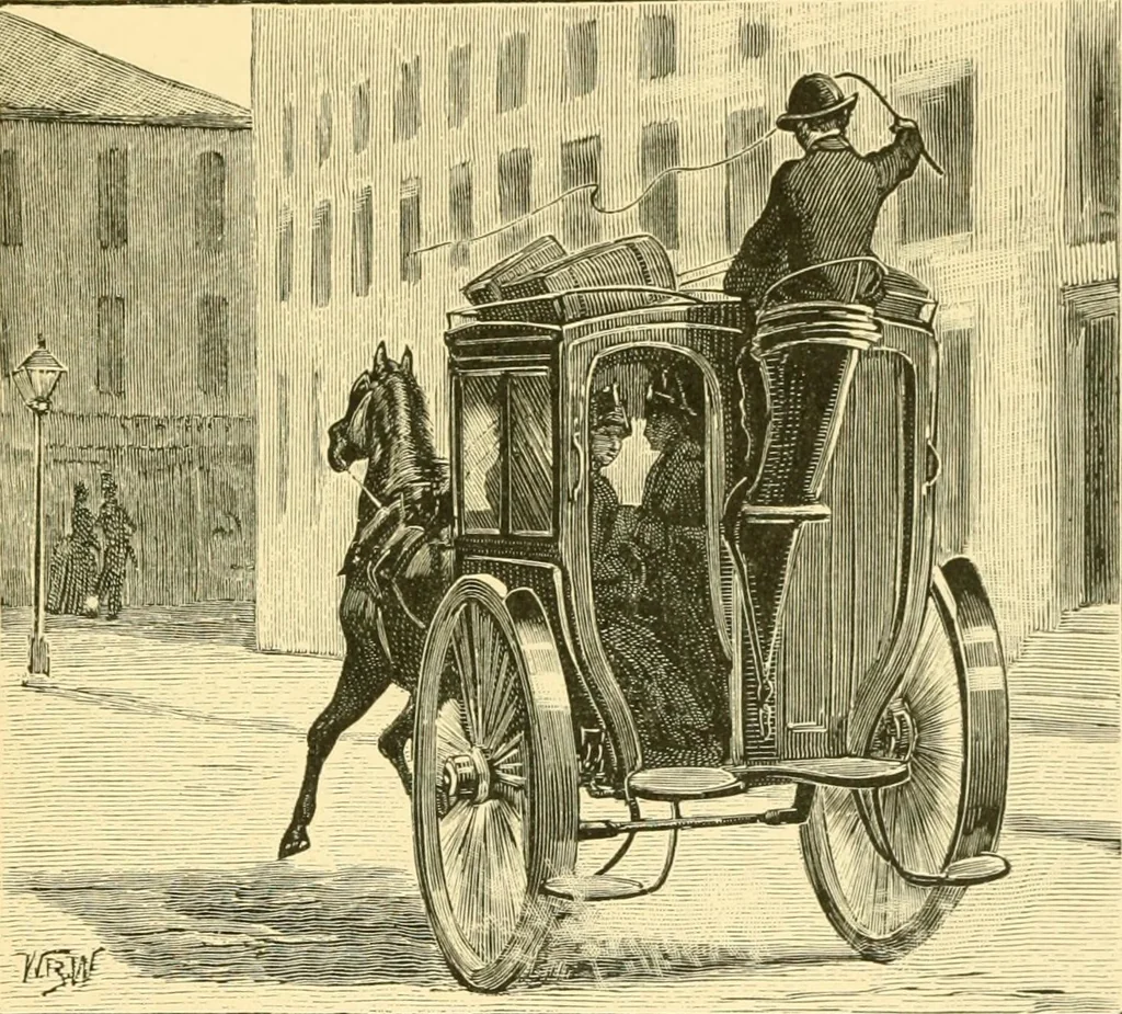 An illustration from Omnibuses and cabs : their origin and history, 1902, leaf 288
