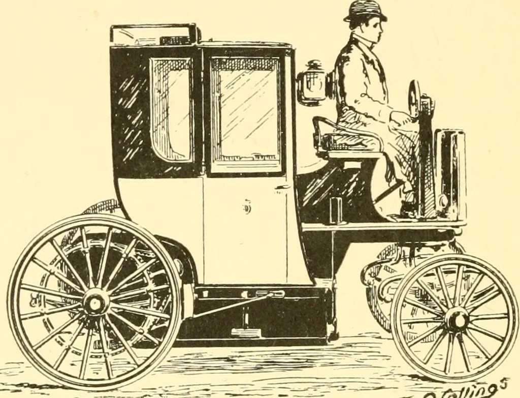 An illustration from Omnibuses and cabs : their origin and history, 1902, leaf 291