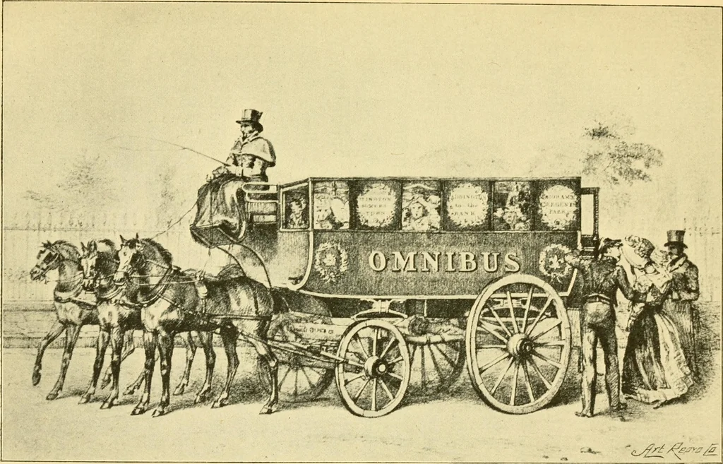 An illustration from Omnibuses and cabs : their origin and history, 1902, leaf 32