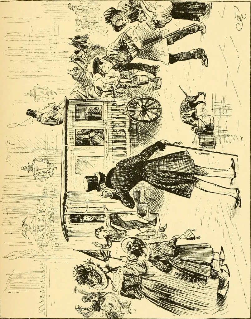 An illustration from Omnibuses and cabs : their origin and history, 1902, leaf 38