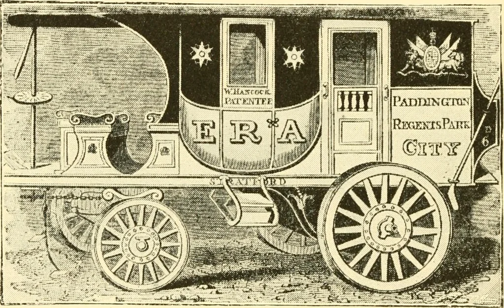 An illustration from Omnibuses and cabs : their origin and history, 1902, leaf 59