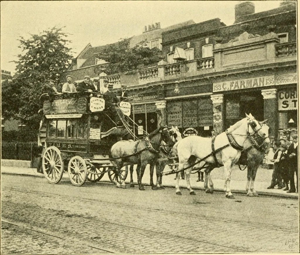 An illustration from Omnibuses and cabs : their origin and history, 1902, leaf 94