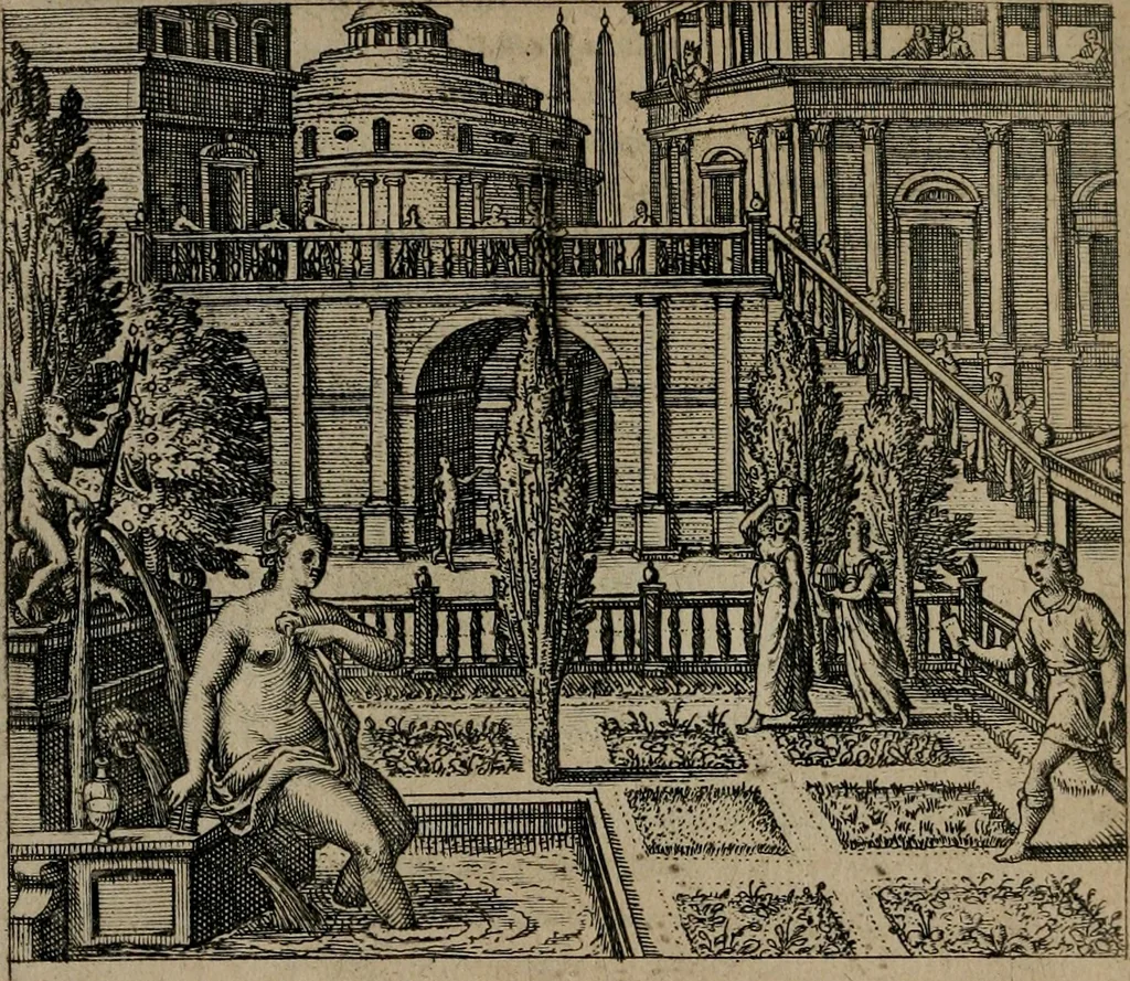 An illustration from Omnium virtutum christianarum exemplo Dauidis : pastoris, militis, ducis, exsulis ac prophetae longe praestantissimi nobis adumbratarum speculum purum ac pellucidum, omnibus & singulis piè ac Christianè vivere volentibus perutile ac necessarium : quod etiam figuris Aeneis perpulchris ac artificiosis adornatum, 1632, leaf 99