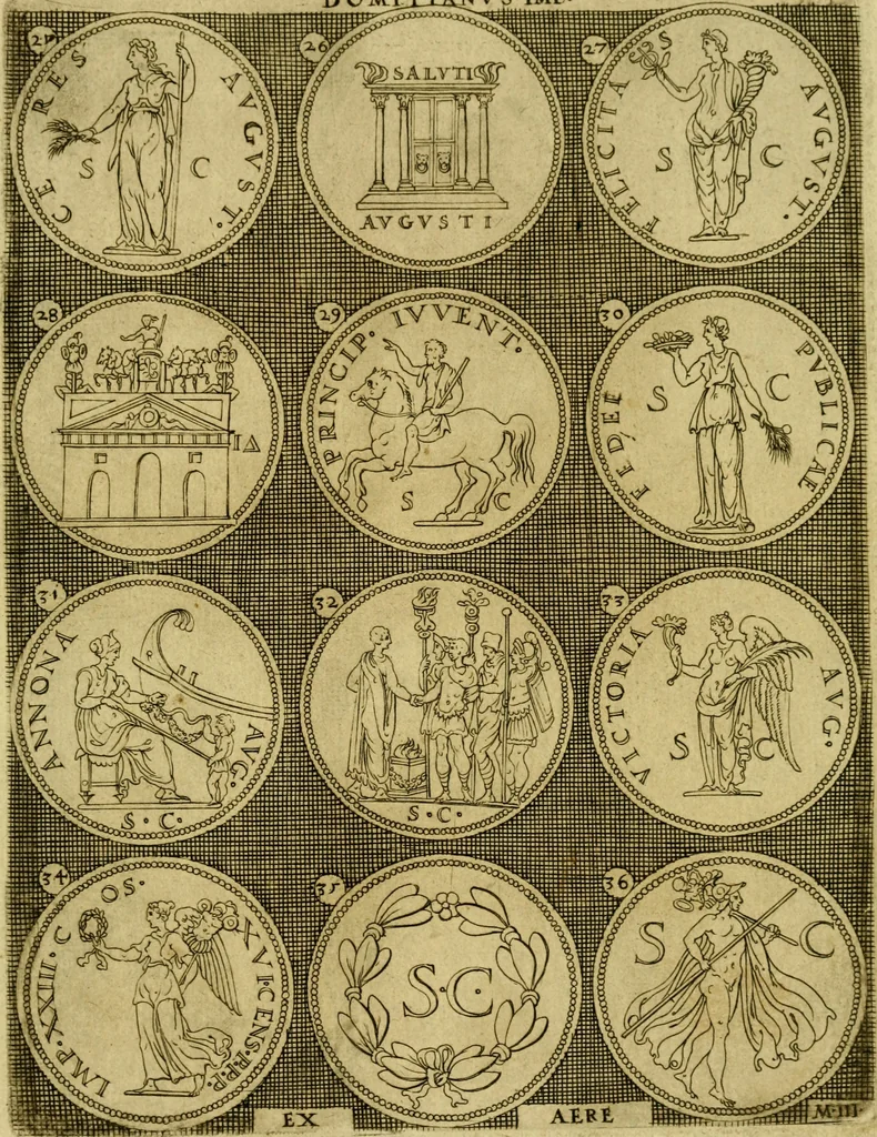 An illustration from Omnivm Caesarvm verissimae imagines ex antiqvis nvmismatis desvmptae : addita per brevi civvsqve vitae descriptiones ac diligenti eorvm qvae reperiri potvervnt nvmismatvm aversae partis delineatione ..., 1554, leaf 108