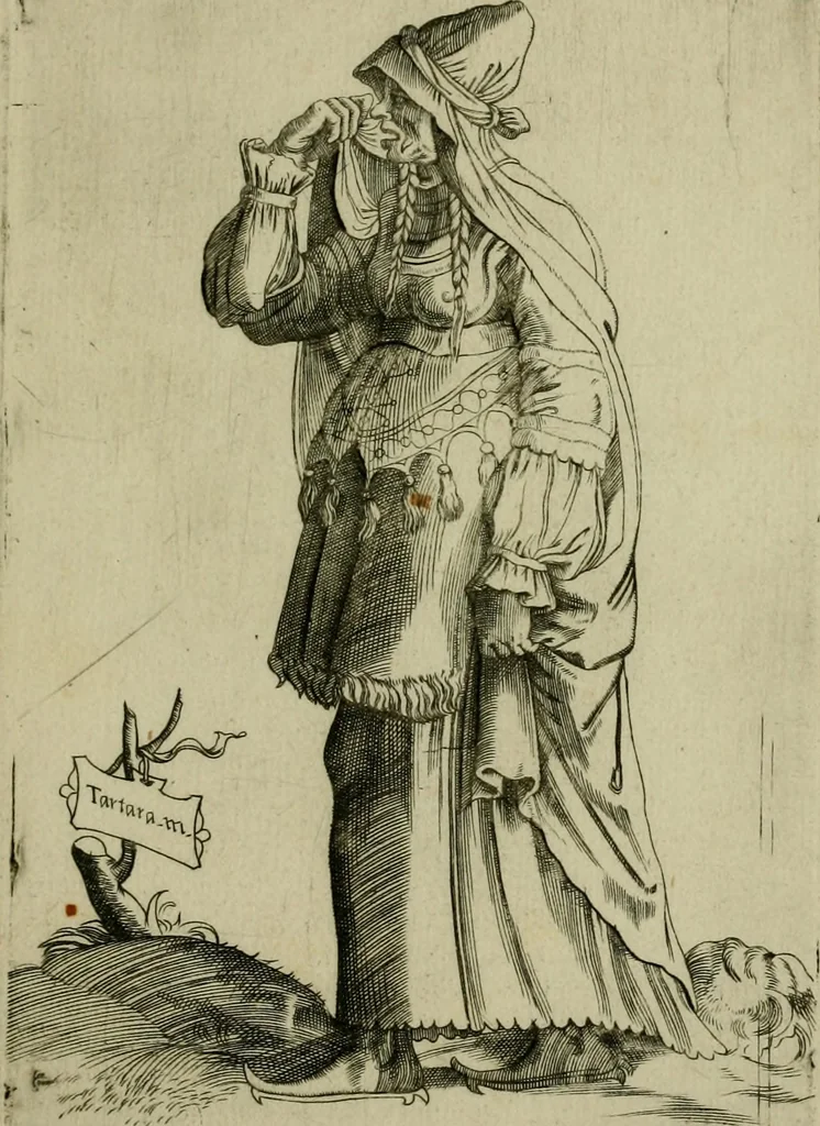 An illustration from Omnivm fere gentivm nostræ ætatis habitvs, nvnqvam ante hac æditi, 1563, leaf 104