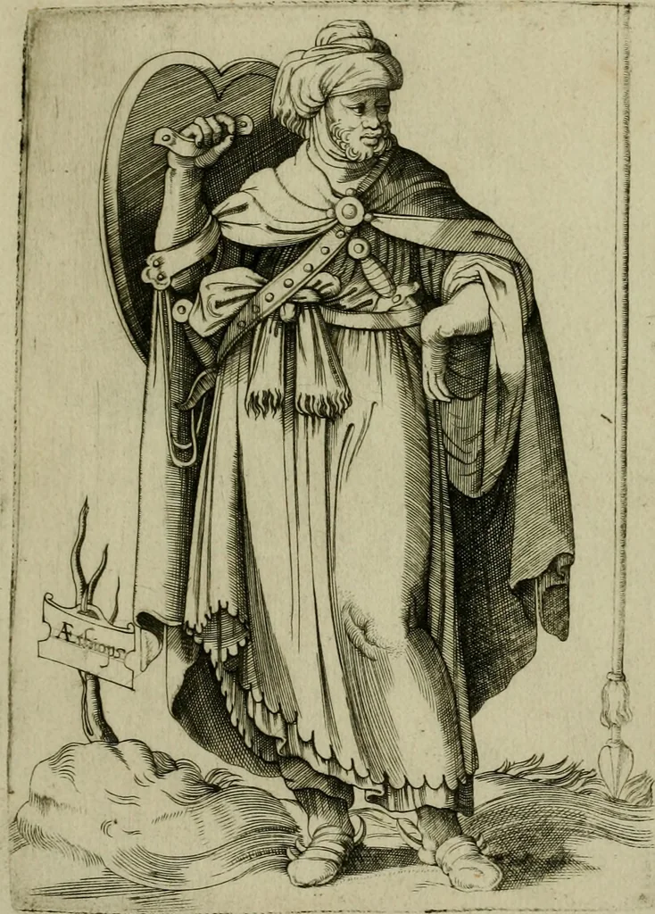 An illustration from Omnivm fere gentivm nostræ ætatis habitvs, nvnqvam ante hac æditi, 1563, leaf 120