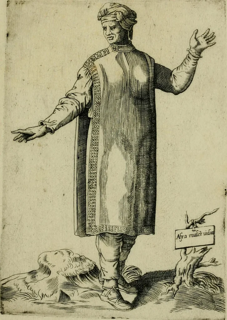 An illustration from Omnivm fere gentivm nostræ ætatis habitvs, nvnqvam ante hac æditi, 1563, leaf 124