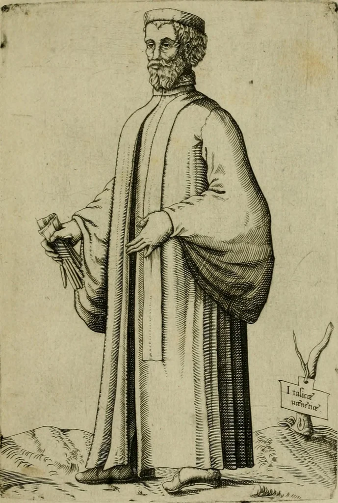 An illustration from Omnivm fere gentivm nostræ ætatis habitvs, nvnqvam ante hac æditi, 1563, leaf 20