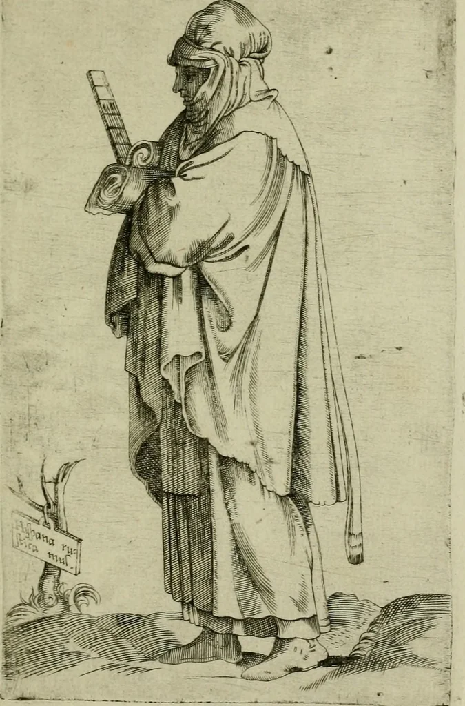 An illustration from Omnivm fere gentivm nostræ ætatis habitvs, nvnqvam ante hac æditi, 1563, leaf 60