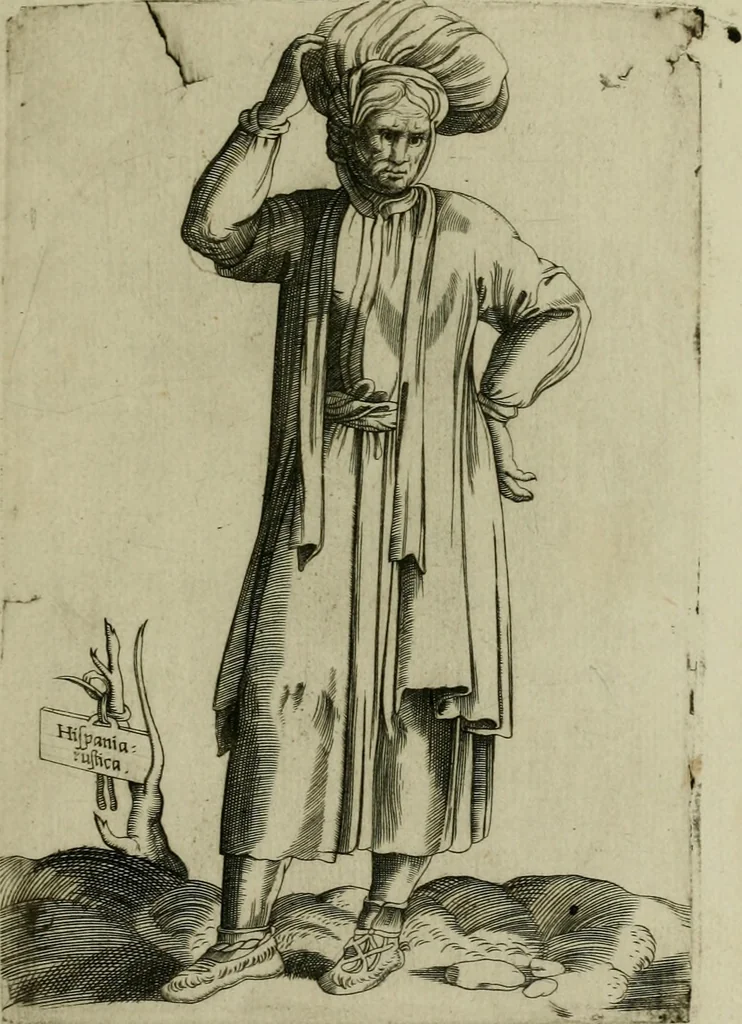 An illustration from Omnivm fere gentivm nostræ ætatis habitvs, nvnqvam ante hac æditi, 1563, leaf 64