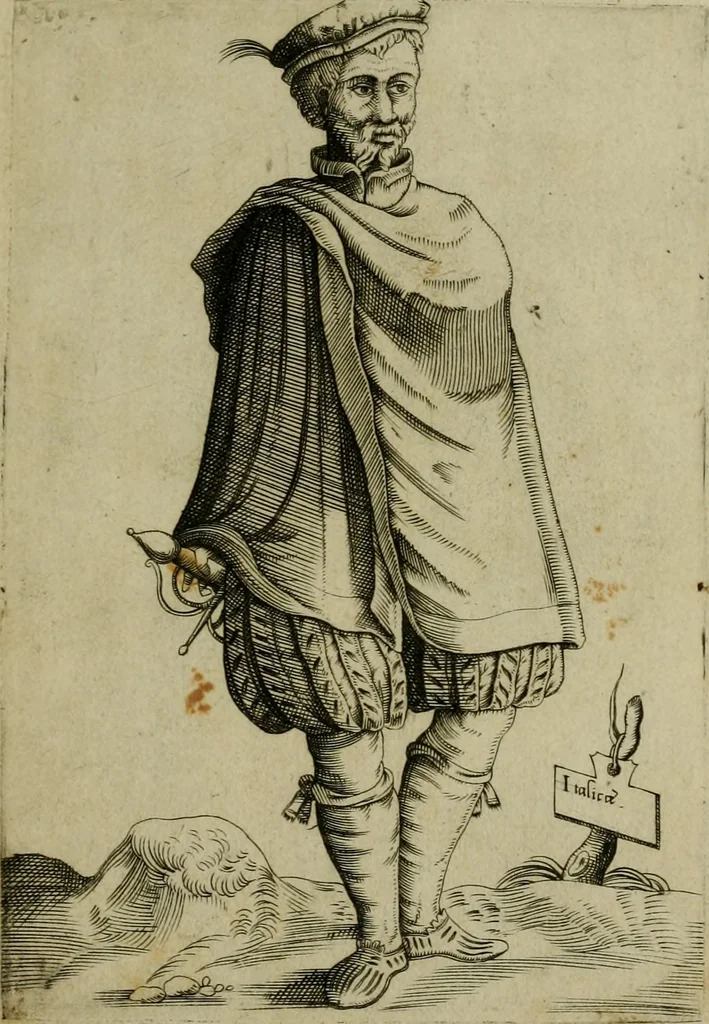 An illustration from Omnivm fere gentivm nostræ ætatis habitvs, nvnqvam ante hac æditi, 1563, leaf 8