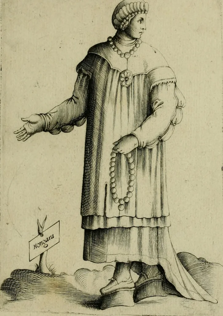 An illustration from Omnivm fere gentivm nostræ ætatis habitvs, nvnqvam ante hac æditi, 1563, leaf 80