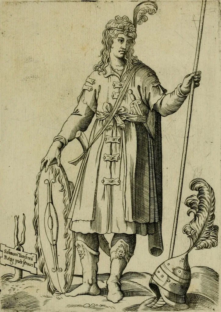 An illustration from Omnivm fere gentivm nostræ ætatis habitvs, nvnqvam ante hac æditi, 1563, leaf 92