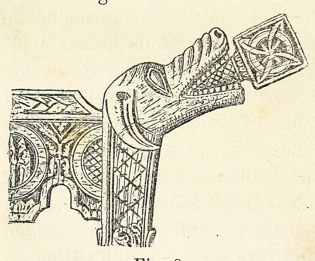 An illustration from Om nordboernes gudedyrkelse og gudetro i hedenold : en antikvarisk undersøgelse, 1876, leaf 84