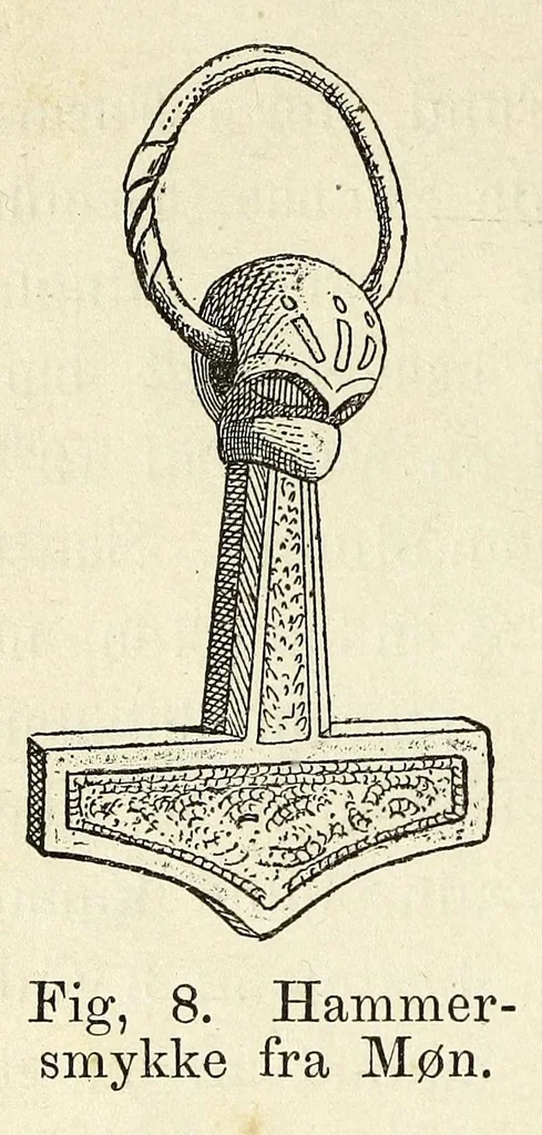An illustration from Om nordboernes gudedyrkelse og gudetro i hedenold : en antikvarisk undersøgelse, 1876, leaf 84