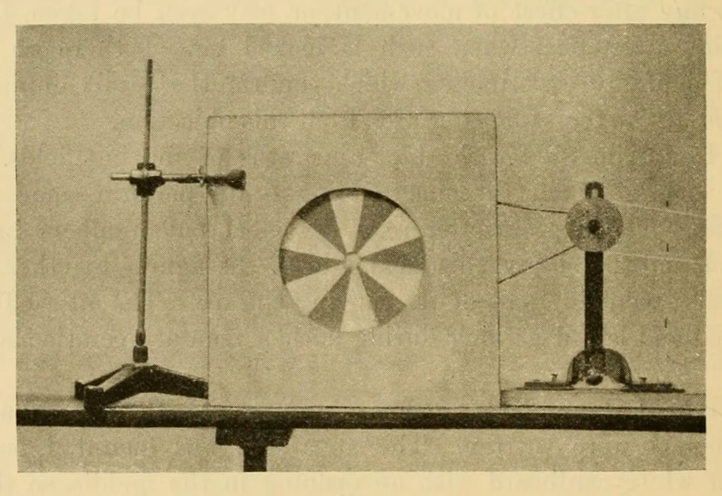 An illustration from On the after-effect of seen movement, 1911, leaf 104
