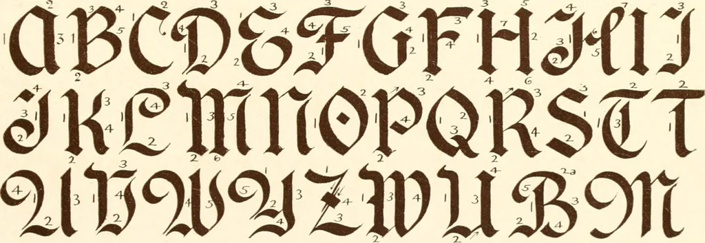 An illustration from One hundred alphabets for the show card writer; a collection of the best alphabets used by the leading show card writers, with many examples of show cards and window signs for all occasions, 1919, leaf 28