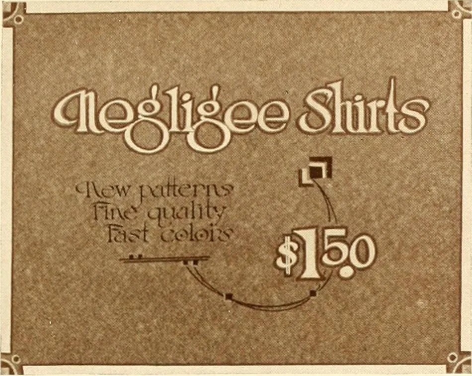 An illustration from One hundred alphabets for the show card writer; a collection of the best alphabets used by the leading show card writers, with many examples of show cards and window signs for all occasions, 1919, leaf 40