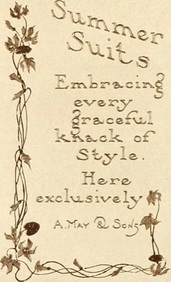 An illustration from One hundred alphabets for the show card writer; a collection of the best alphabets used by the leading show card writers, with many examples of show cards and window signs for all occasions, 1919, leaf 44