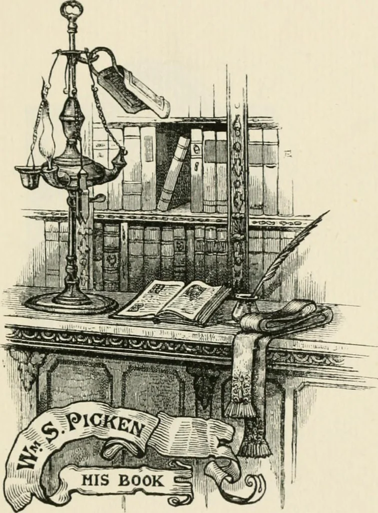 An illustration from One hundred book plates engraved on wood, 1901, leaf 52