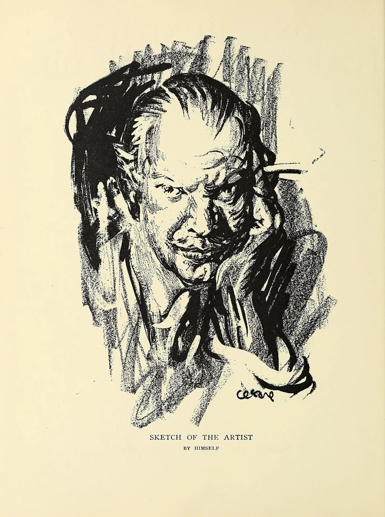 An illustration from One hundred cartoons, 1916, leaf 10