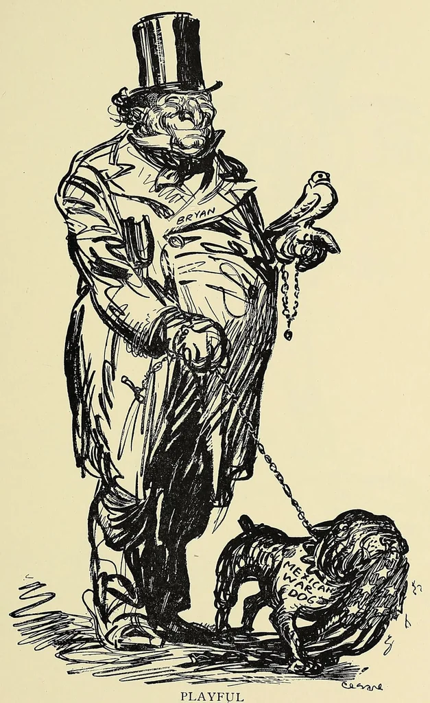 An illustration from One hundred cartoons, 1916, leaf 49
