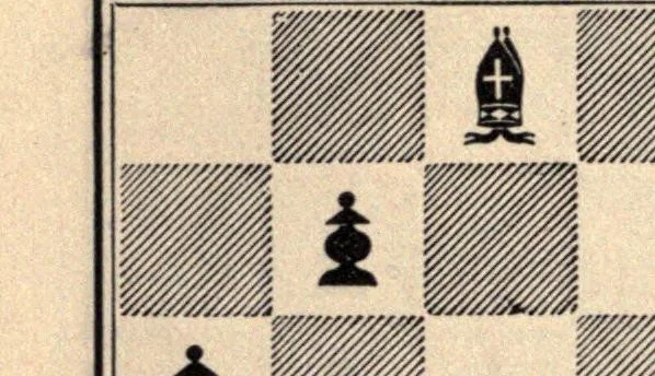 An illustration from One hundred chess problems, 1883, leaf 104