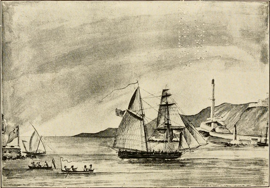 An illustration from One hundredth anniversary of the building of "Cleopatra's Barge" 1816-1916. Catalog of the commemorative exhibition held at the Peabody Museum ... July 17-September 30, 1916, 1916, leaf 45