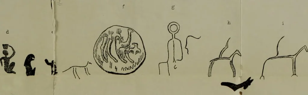 An illustration from The one primeval language : traced experimentally through ancient inscriptions in alphabetic characters of lost powers from the four continents..., 1851, leaf 138