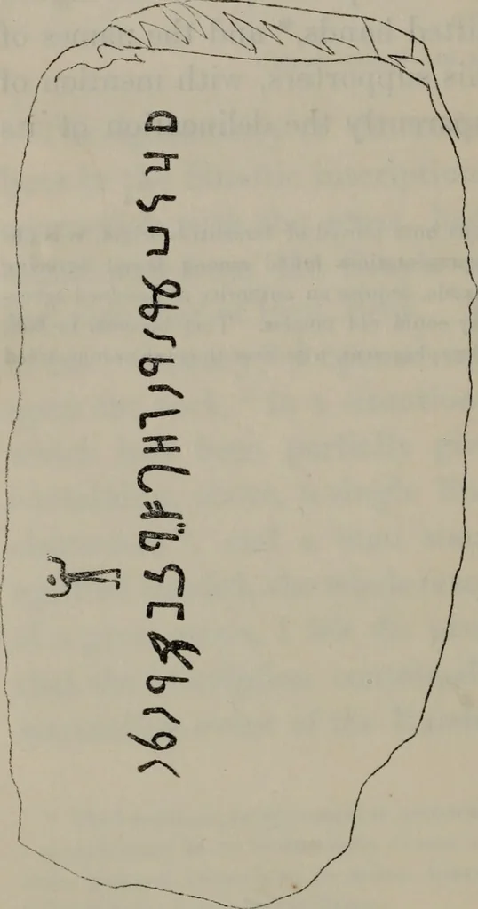An illustration from The one primeval language : traced experimentally through ancient inscriptions in alphabetic characters of lost powers from the four continents..., 1851, leaf 173