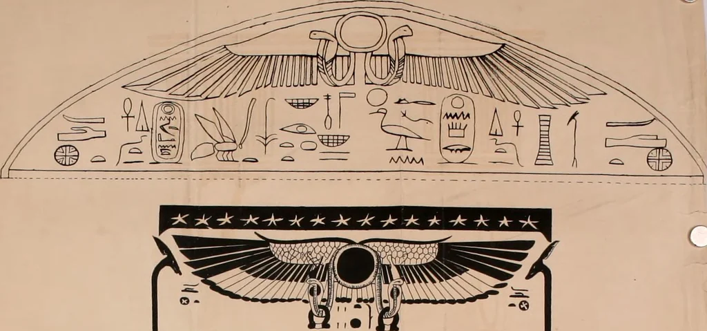 An illustration from The one primeval language traced experimentally through ancient inscriptions in alphabetic characters of lost powers from the four continents including the voice of Israel from the rocks of Sinai and the vestiges of patriarchal tradition from the monuments of Egypt, Eturia, and southern Arabia, 1851, leaf 163