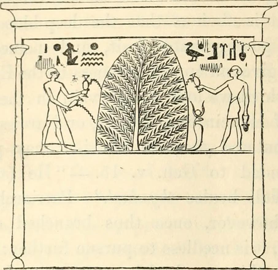 An illustration from The one primeval language traced experimentally through ancient inscriptions in alphabetic characters of lost powers from the four continents including the voice of Israel from the rocks of Sinai and the vestiges of patriarchal tradition from the monuments of Egypt, Eturia, and southern Arabia, 1851, leaf 233