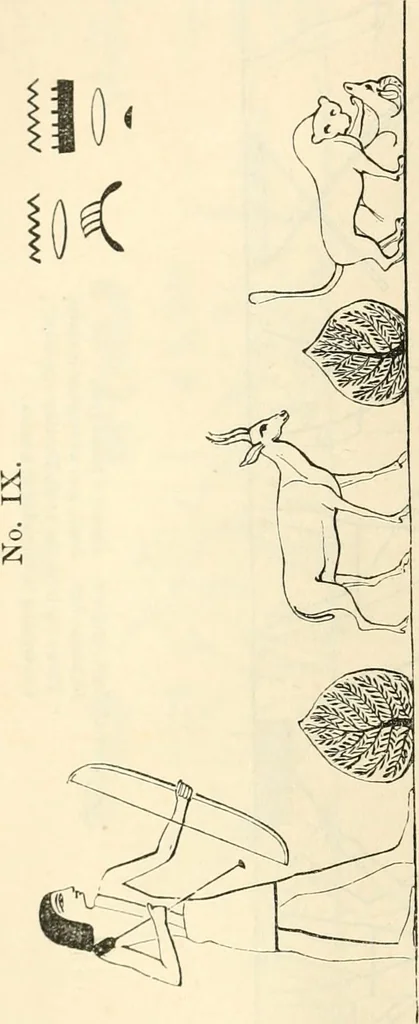 An illustration from The one primeval language traced experimentally through ancient inscriptions in alphabetic characters of lost powers from the four continents including the voice of Israel from the rocks of Sinai and the vestiges of patriarchal tradition from the monuments of Egypt, Eturia, and southern Arabia, 1851, leaf 255