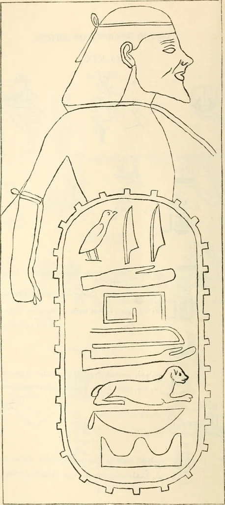 An illustration from The one primeval language traced experimentally through ancient inscriptions in alphabetic characters of lost powers from the four continents including the voice of Israel from the rocks of Sinai and the vestiges of patriarchal tradition from the monuments of Egypt, Eturia, and southern Arabia, 1851, leaf 261
