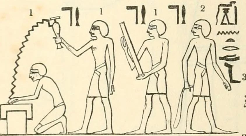 An illustration from The one primeval language traced experimentally through ancient inscriptions in alphabetic characters of lost powers from the four continents including the voice of Israel from the rocks of Sinai and the vestiges of patriarchal tradition from the monuments of Egypt, Eturia, and southern Arabia, 1851, leaf 273