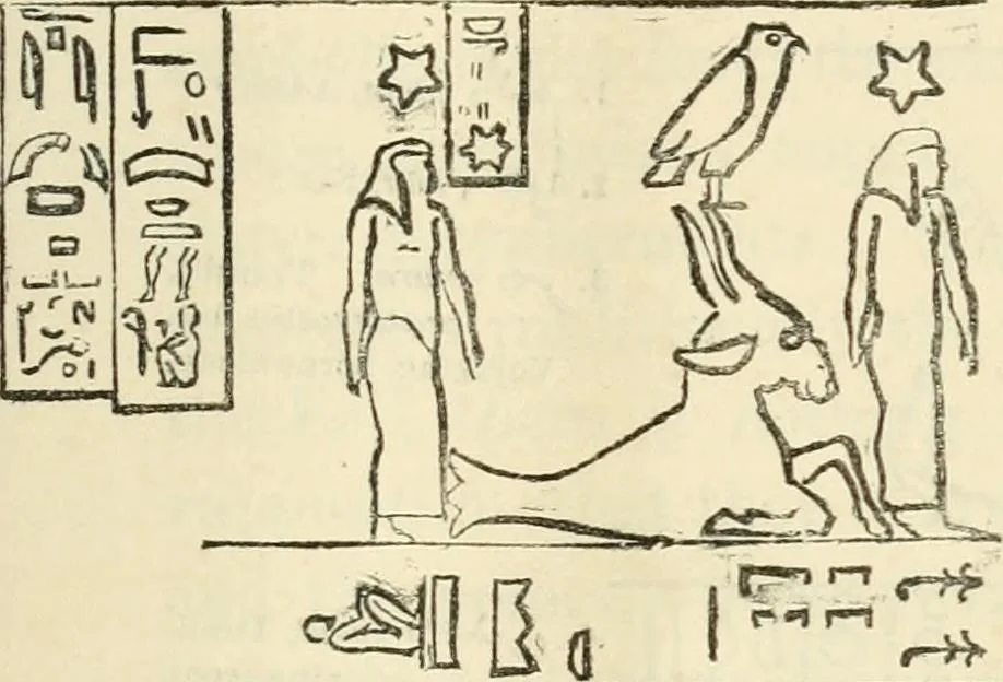 An illustration from The one primeval language traced experimentally through ancient inscriptions in alphabetic characters of lost powers from the four continents including the voice of Israel from the rocks of Sinai and the vestiges of patriarchal tradition from the monuments of Egypt, Eturia, and southern Arabia, 1851, leaf 314